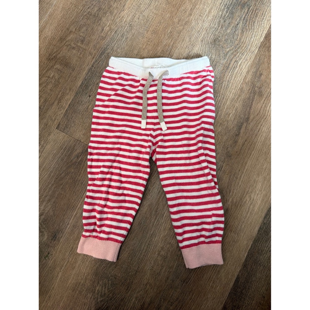 Baby Boden Kids‎ Red White Striped Knit Joggers Glitter Drawstring 12-18M 86cm